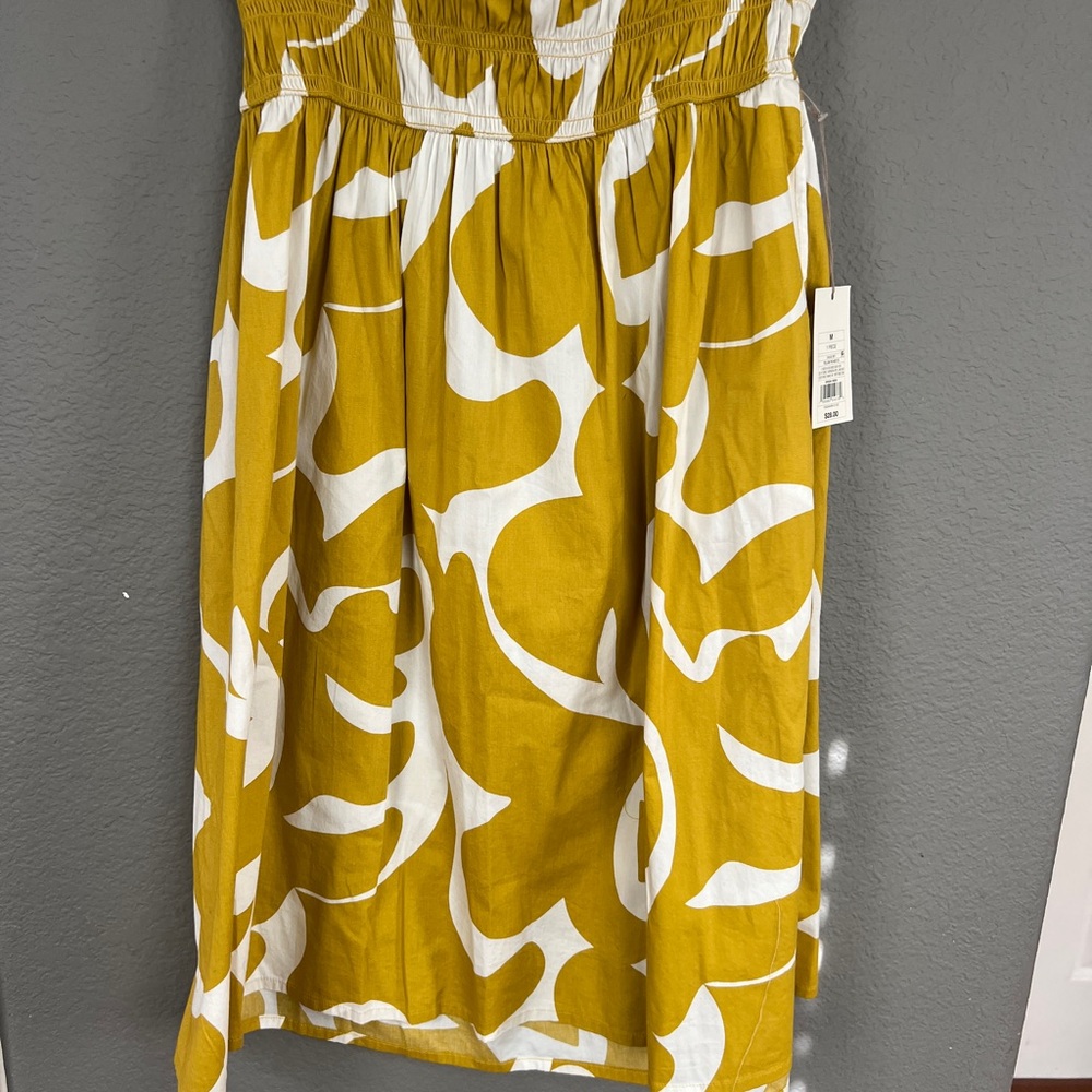 NWT Yellow/Mustard colored Smocked Midi Skirt